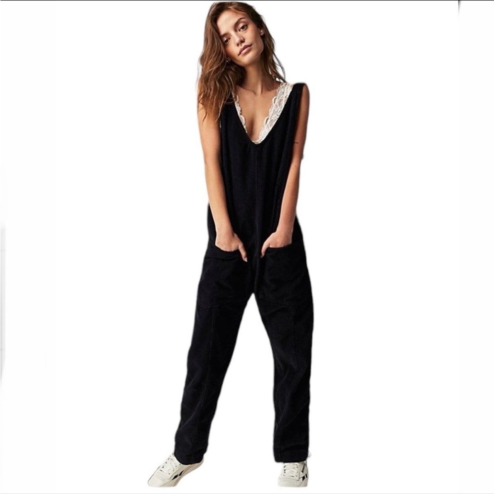 Free People We the Free high roller cord jumpsuit / overalls SMALL